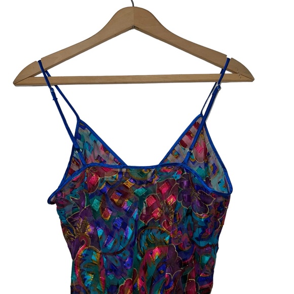 VS 90s Gold Label semisheer floral & paisley print in jewel tones teddy bodysuit - Picture 8 of 17